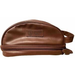 EUC ORIGINAL PENGUIN Leather Munsingwear Cosmetic /Toiletry Overnight Bag, Brown